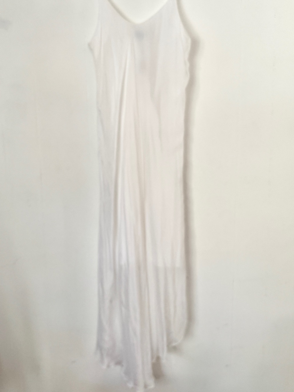 NWT meo meli Lightweight White 100% silk Slip Dress with sheer overlay